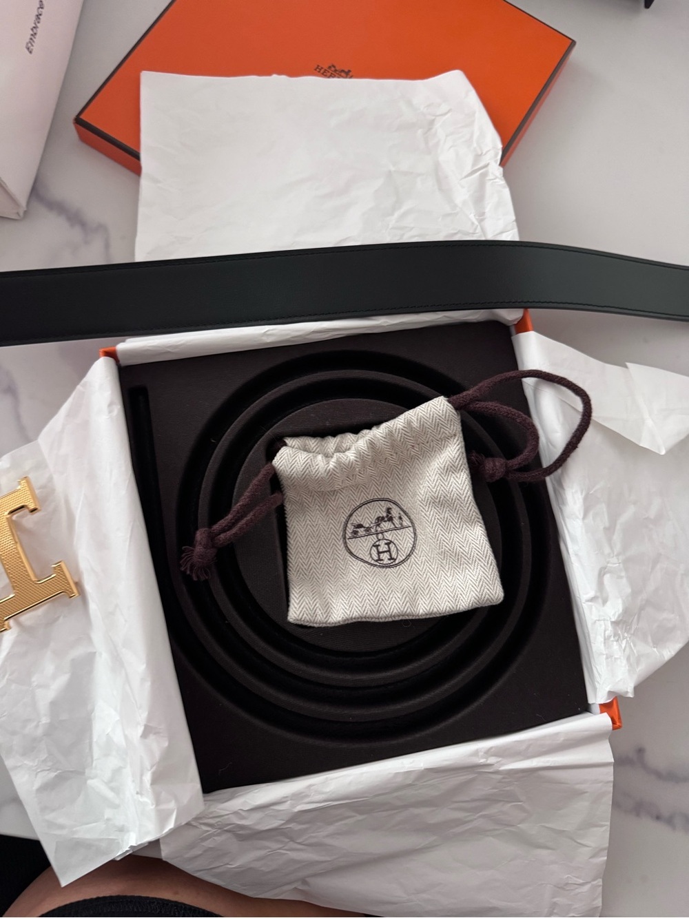 Hermes reversible Belt kit w/ Guillochee Buckle - Picture 6 of 11